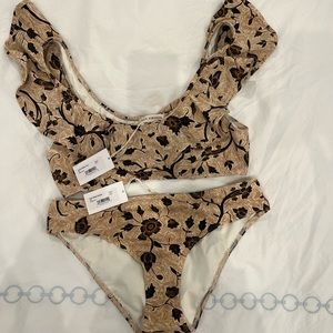 Ulla Johnson Azores swim top and bikini bottom in Sol size large